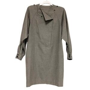 Vintage Timmi Womens Size 4 Gray Lambswool Long Sleeve Italy Dress